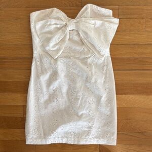 White Eyelet Hutch Strapless Mini Dress Size 6